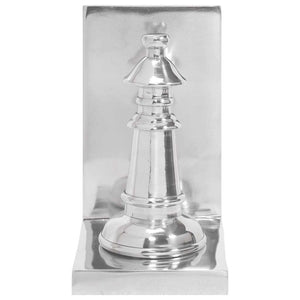 Bokstöd 2 pcs Silver 11 x 12 x 19,5 cm Aluminium