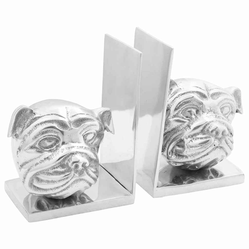Bokstöd 2 st Silver 8 x 12 x 16,5 cm Aluminium