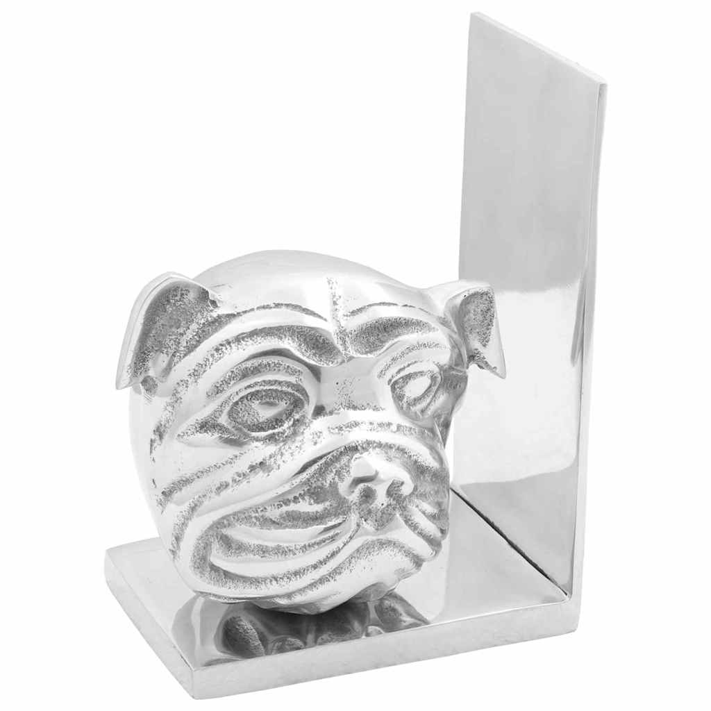 Bokstöd 2 st Silver 8 x 12 x 16,5 cm Aluminium