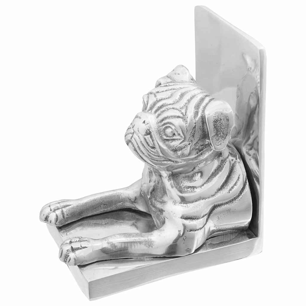 Bokstöd 2 st Silver 12 x 15 x 18 cm Aluminium