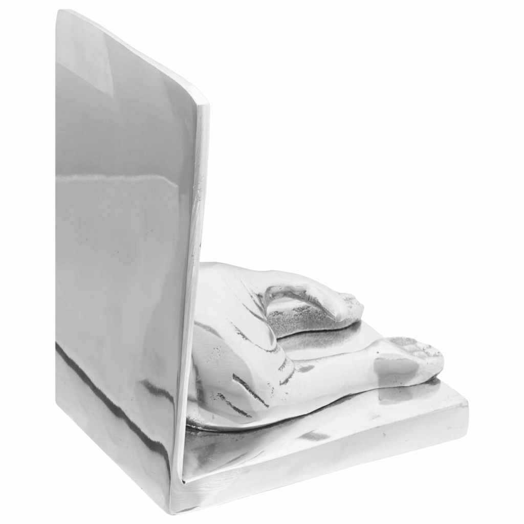 Bokstöd 2 st Silver 12 x 15 x 18 cm Aluminium