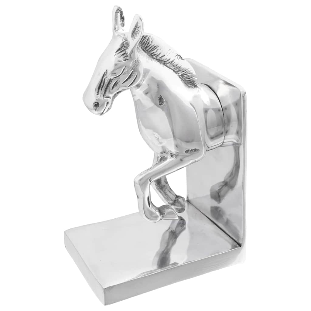 Bokstöd 2 st Silver 11 x 14 x 25 cm Aluminium
