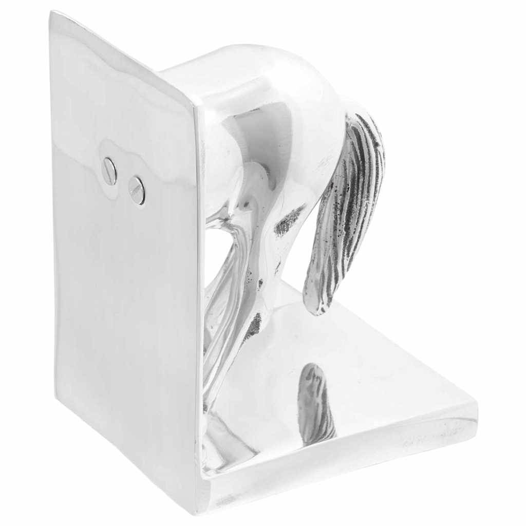 Bokstöd 2 st Silver 11 x 14 x 25 cm Aluminium