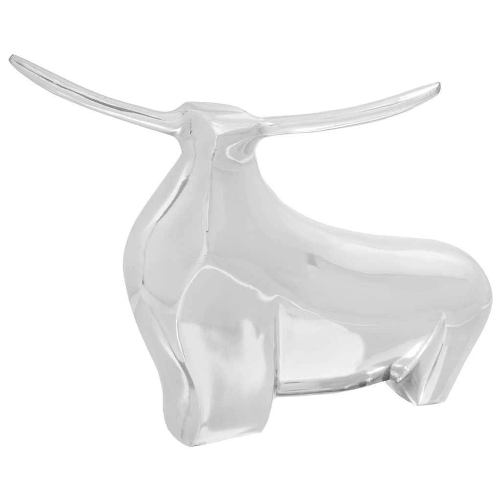 Tjurskulptur Silver 37 x 44 x 17 cm Aluminium