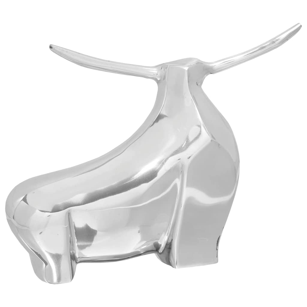 Tjurskulptur Silver 37 x 44 x 17 cm Aluminium