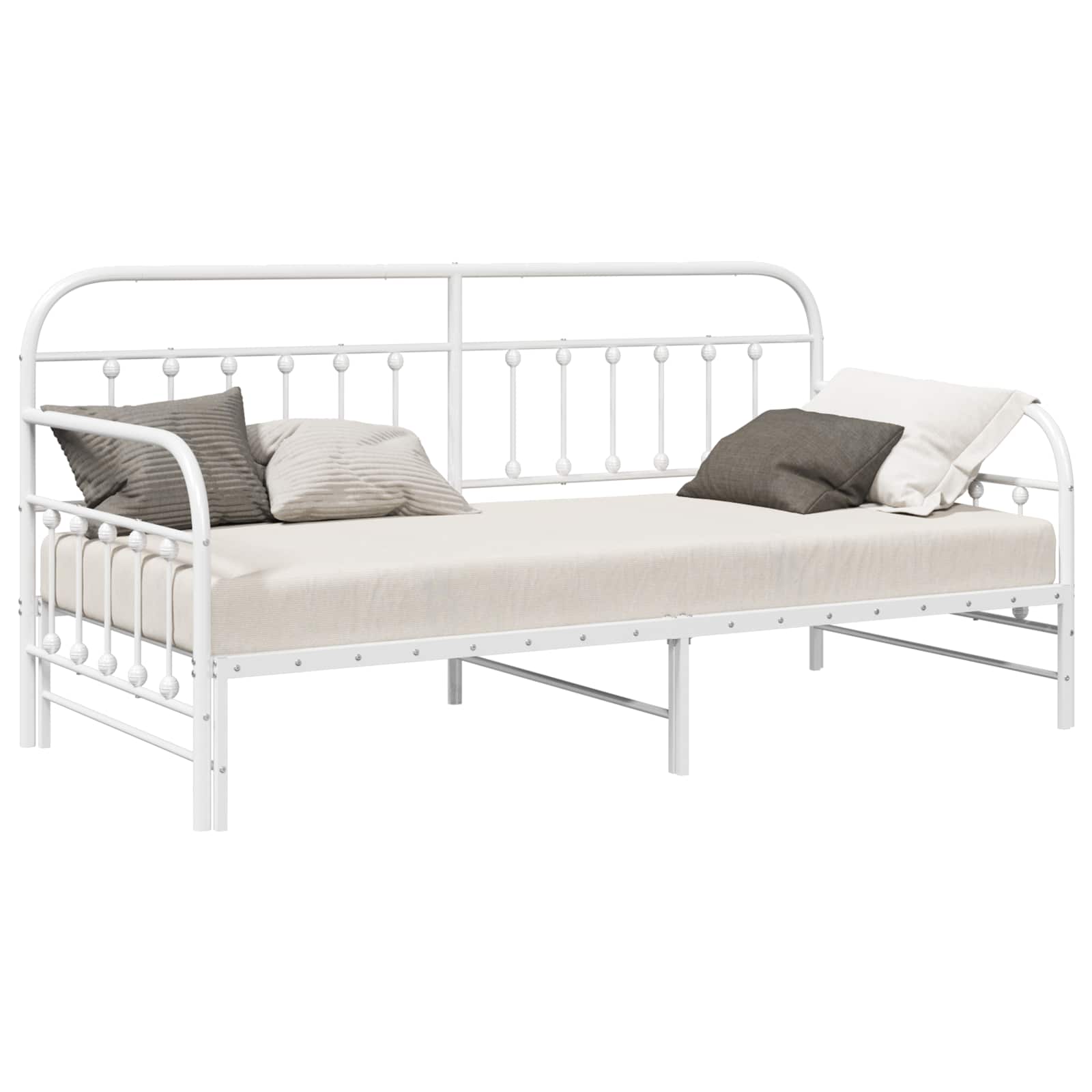 Dagbäddram Vit 90 x 190 cm Pulverlackerat stål