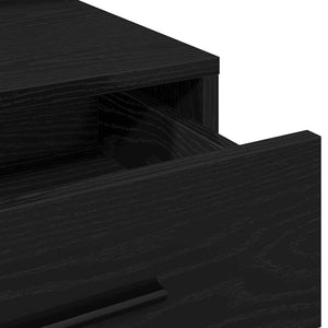 Smyckebord med låda Svart Ek 79 x 41 x 135 cm Konstruerat trä