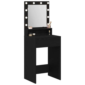 Smyckebord med hylla Svart Ek 50 x 41 x 135 cm Konstruerat trä