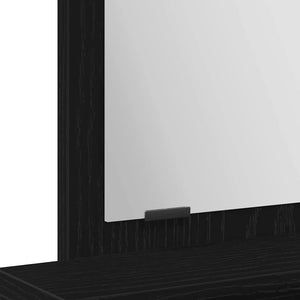 Smyckebord med låda Svart Ek 50 x 41 x 140 cm Konstruerat trä