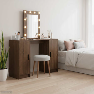 Smyckebord med lagring Brun 102 x 33 x 135 cm Konstruerat trä