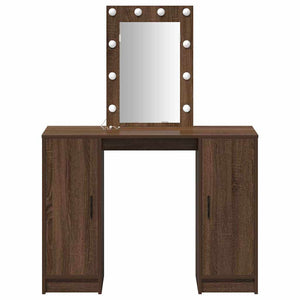 Smyckebord med lagring Brun 102 x 33 x 135 cm Konstruerat trä