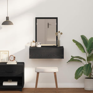Smyckebord med låda Svart 60 x 40 x 70 cm Konstruerat trä