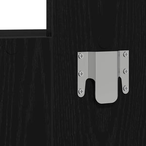 Smyckebord med låda Svart 83 x 40 x 70 cm Konstruerat trä