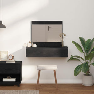 Smyckebord med låda Svart 83 x 40 x 70 cm Konstruerat trä