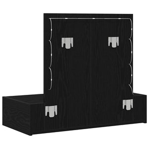 Smyckebord med låda Svart 83 x 40 x 70 cm Konstruerat trä