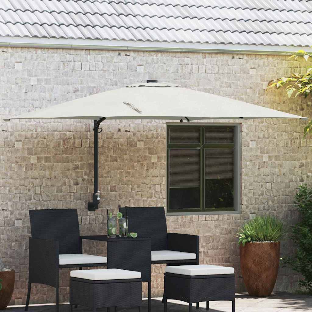 Trädgårdsparasol Sand 248,5 x 247,5 x 160 cm Polyester och Stål
