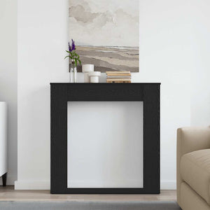 Öppen spis infattning svart ek 100x20x100 cm konstruerat trä