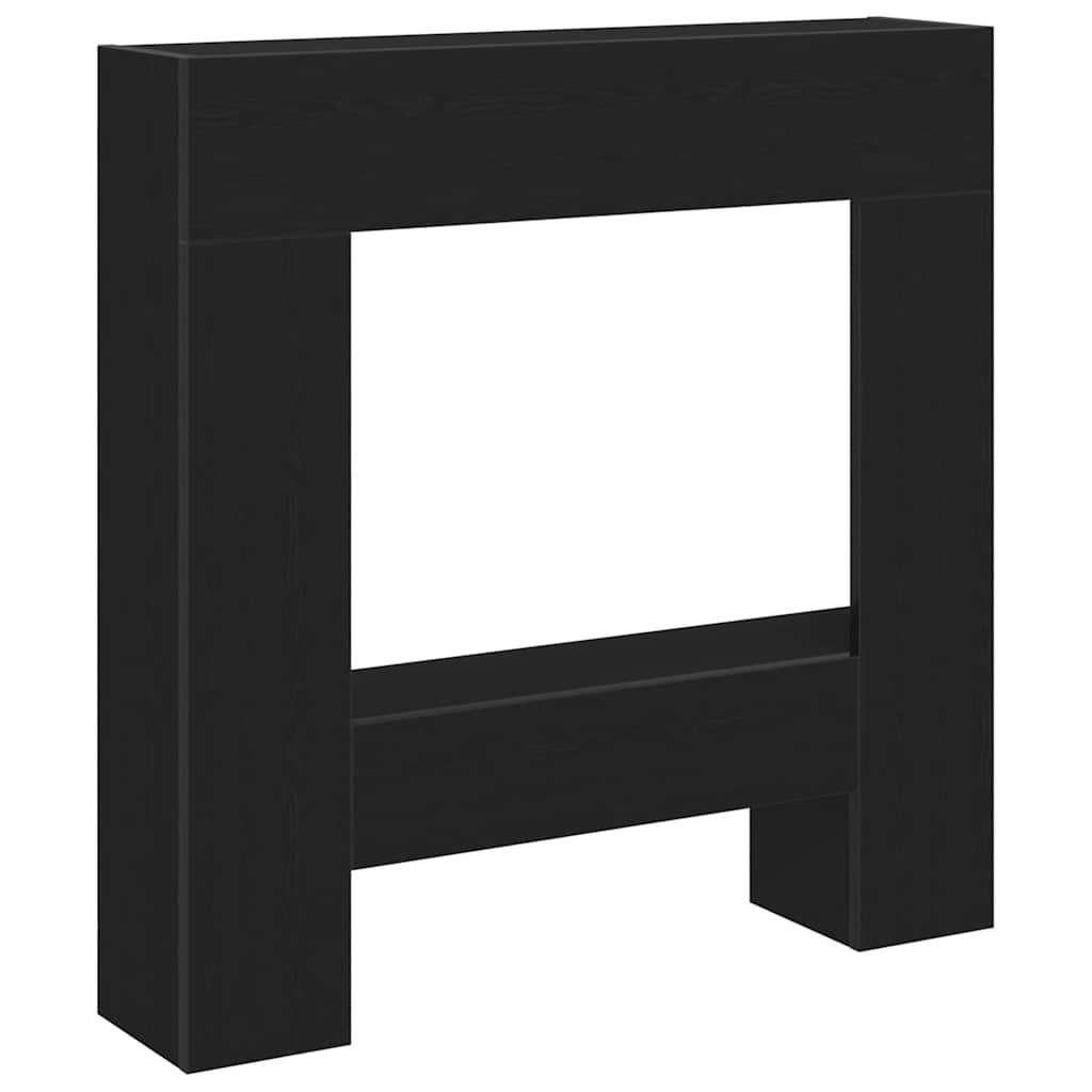 Öppen spis infattning svart ek 81x18x82 cm konstruerat trä