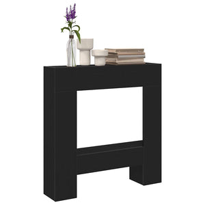 Öppen spis infattning svart ek 81x18x82 cm konstruerat trä