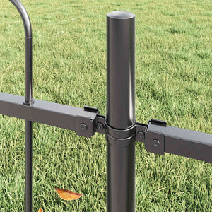 Trädgårdsstängsel 5 pcs Grå 8,5 x 0,8 m Pulverlackerad stål