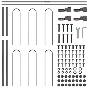 Trädgårdsstängsel 5 pcs Grå 8,5 x 0,8 m Pulverlackerad stål
