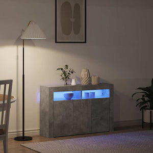 Sideboard Betonggrå 116 x 30 x 75 cm Konstruerat trä