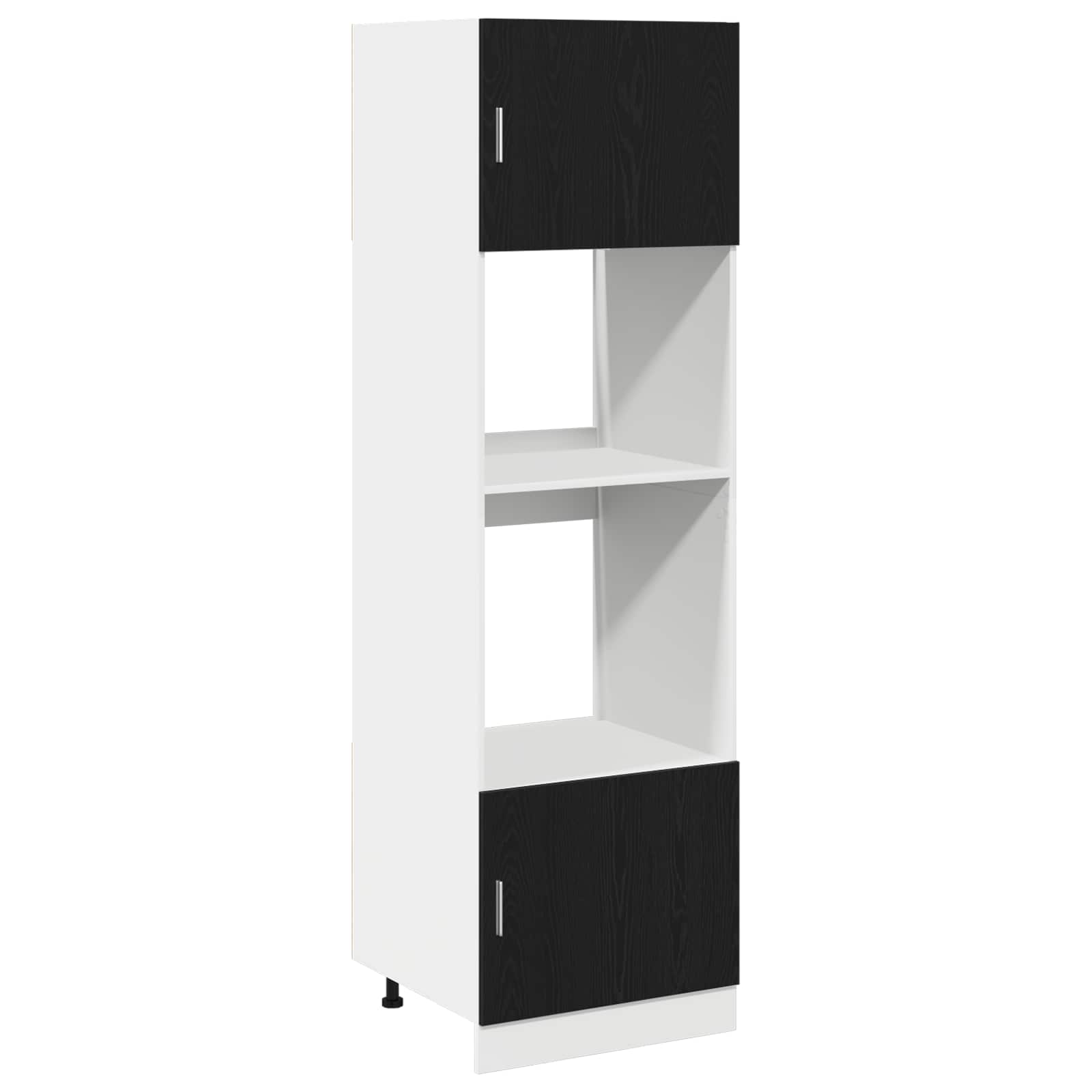 Hängande skåp Svart Ek 60 x 57 x 207 cm Konstruerat trä