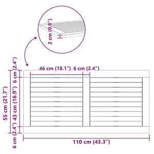 Bordsskiva Brun 110 x 55 x 2 cm Massivt Akaciaträ