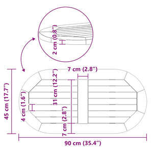 Bordsskiva Brun 90 x 45 x 2 cm Massivt Akaciaträ