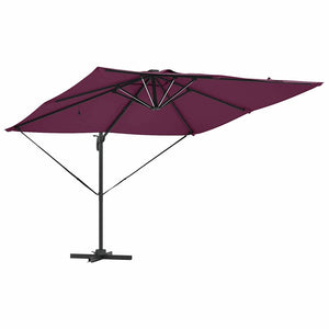 Parasoll med LED -remsljus Bordeaux Röd 286 x 284 x 270 cm
