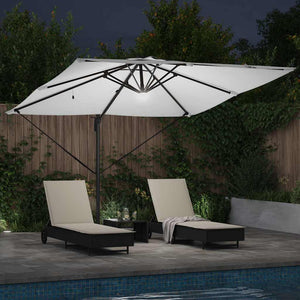 Roma Parasol Beige 286 x 284 x 270 cm Aluminium och Polyester