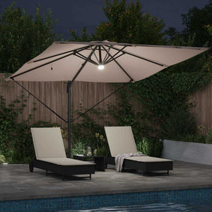 Roma Parasol Taupe 286 x 284 x 270 cm Aluminium och Polyester