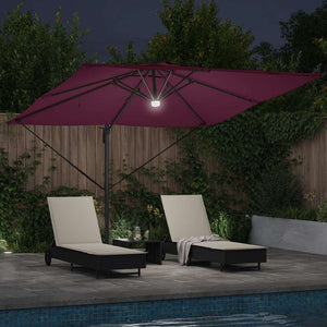 Roma Parasol Röd 286 x 284 x 270 cm Aluminium och Polyester