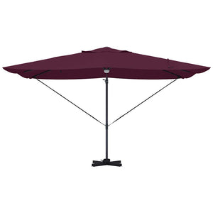 Parasoll med LED -remsljus Bordeaux Röd 351 x 250 x 253 cm