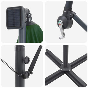 Cantilever bananparasol Grön 249 x 249 x 250 cm