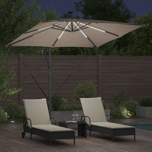 Cantilever bananparasol Taupe 249 x 249 x 250 cm