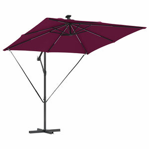 Cantilever bananparasol Vinröd 249 x 249 x 250 cm
