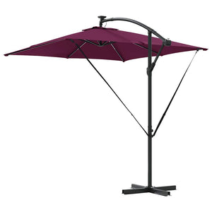 Cantilever bananparasol Vinröd 249 x 249 x 250 cm