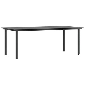 Matgrupp för trädgården 7 delar brun polyrotting glas