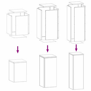 Växtställ 3 pcs Silver Rostfritt stål