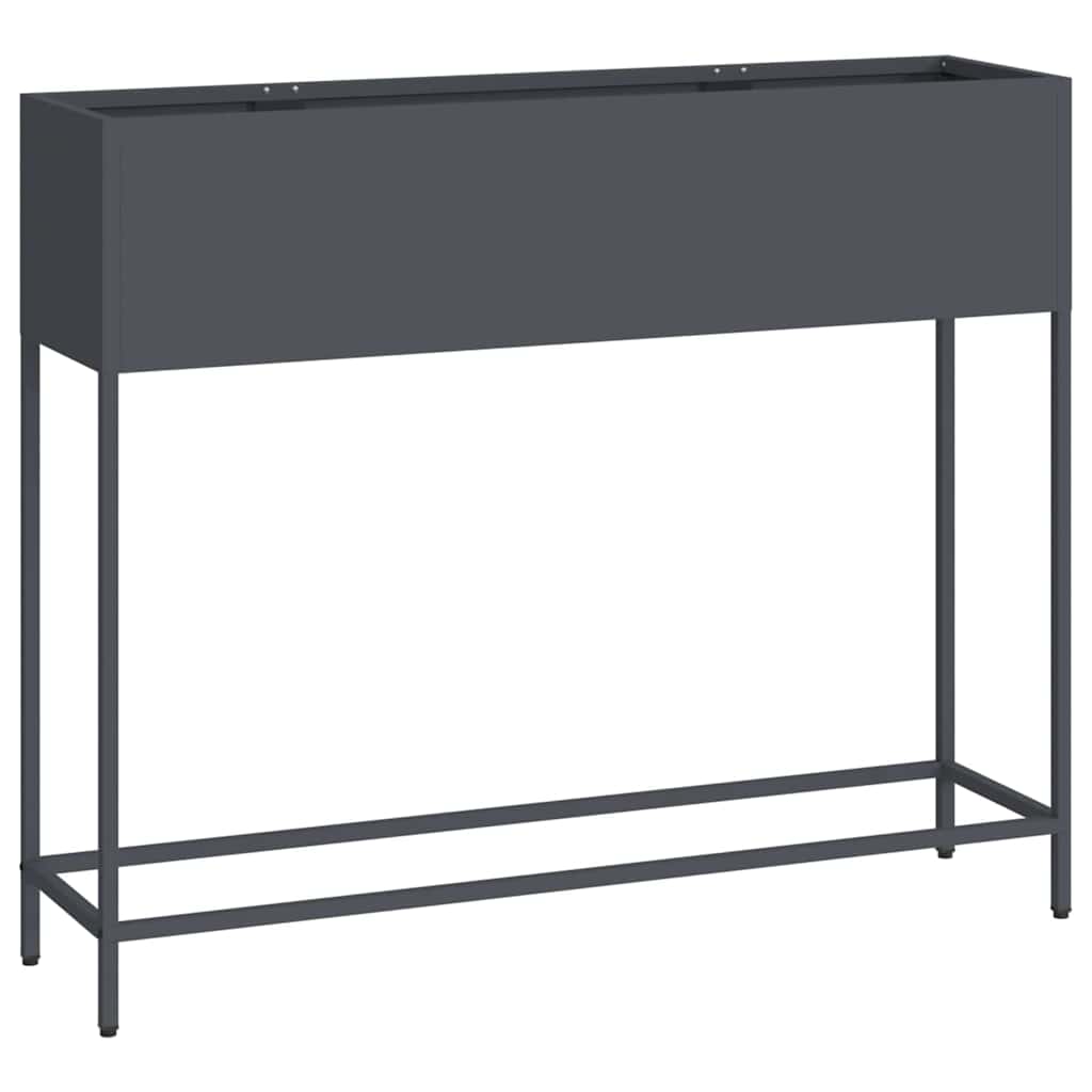Höjdträdgårdsplanterare Antracit 100 x 26 x 82 cm Stål