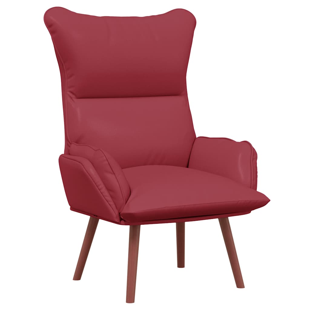 fåtölj Vinröd 69 x 74 x 93 cm Konstläder