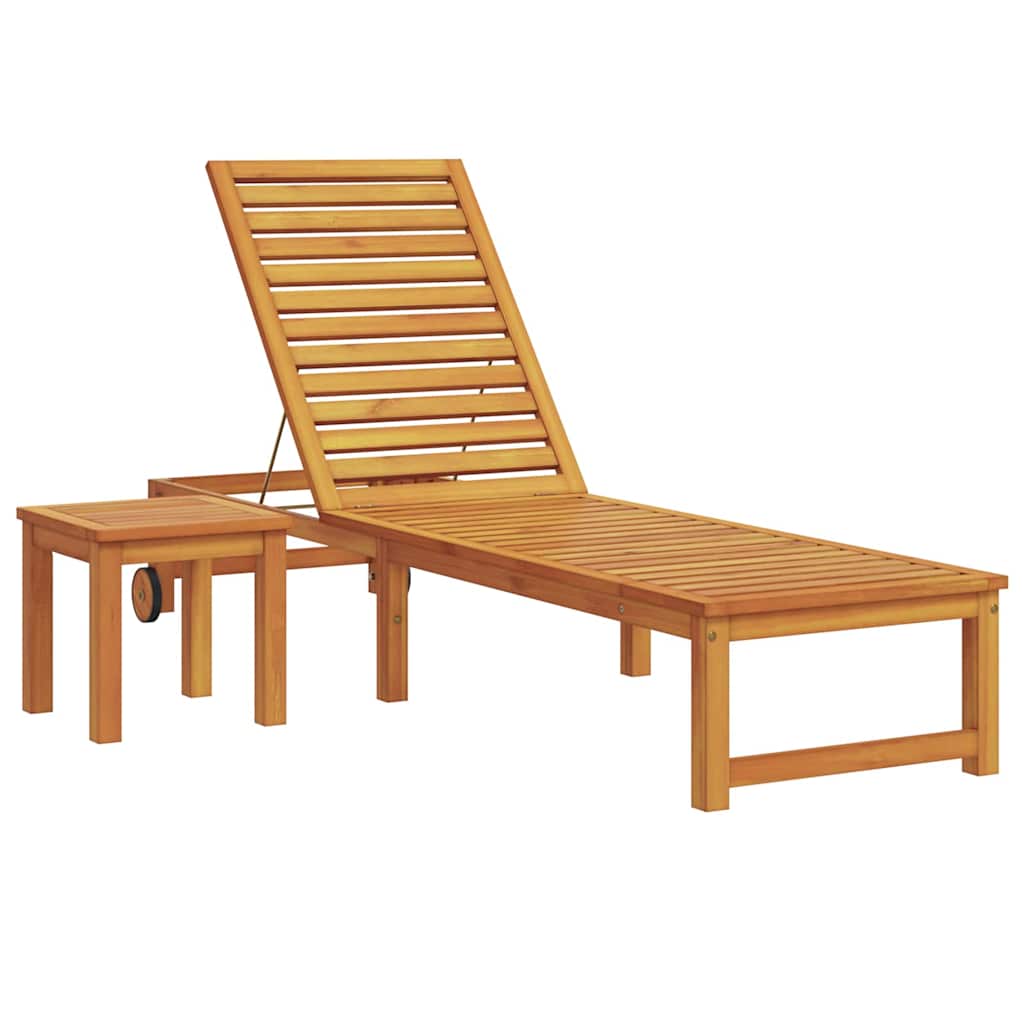 Solstol Reclining Brun 202 x 53 x 89 cm Massivt Akaciaträ