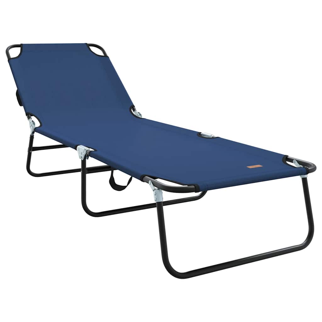 Hopfällbar solstol Blå 188 x 57 x 86,5 cm Polyester