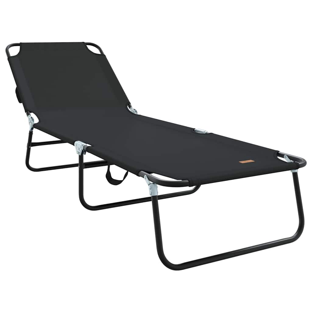 Hopfällbar solstol Svart 188 x 57 x 86,5 cm Polyester