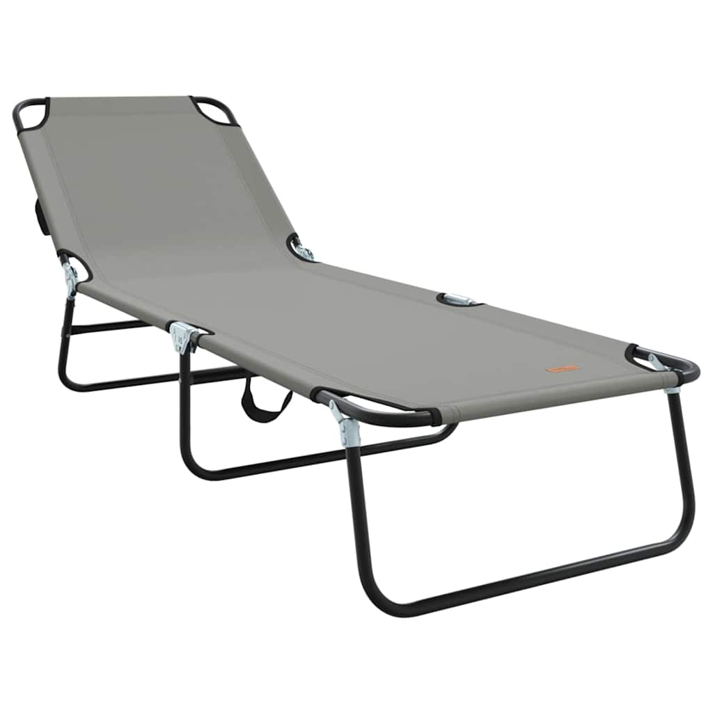 Hopfällbar solstol Grå 188 x 57 x 86,5 cm Polyester