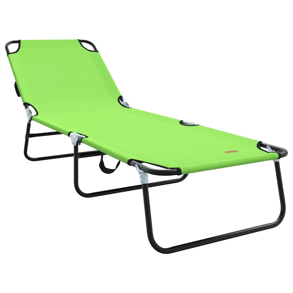 Hopfällbar solstol Grön 188 x 57 x 86,5 cm Polyester