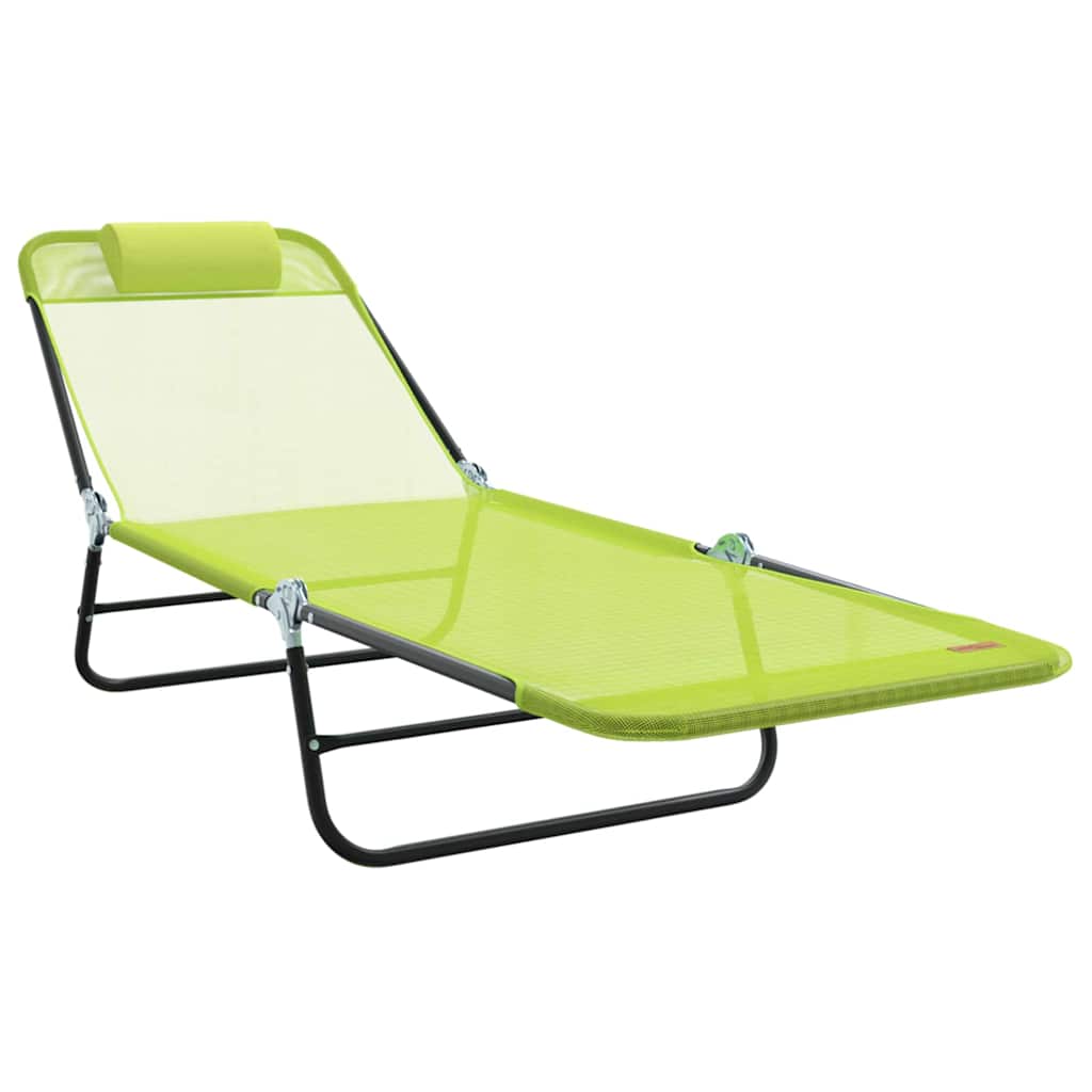 Hopfällbar solstol Grön 182 x 55 x 85,5 cm Textilene