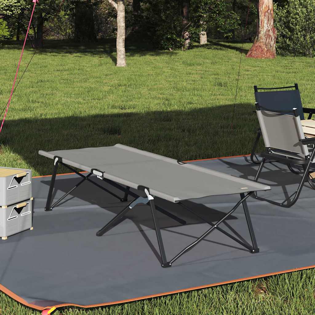Fällbar Camping Säng Grå 206 x 76 x 74 cm Oxford och Stål