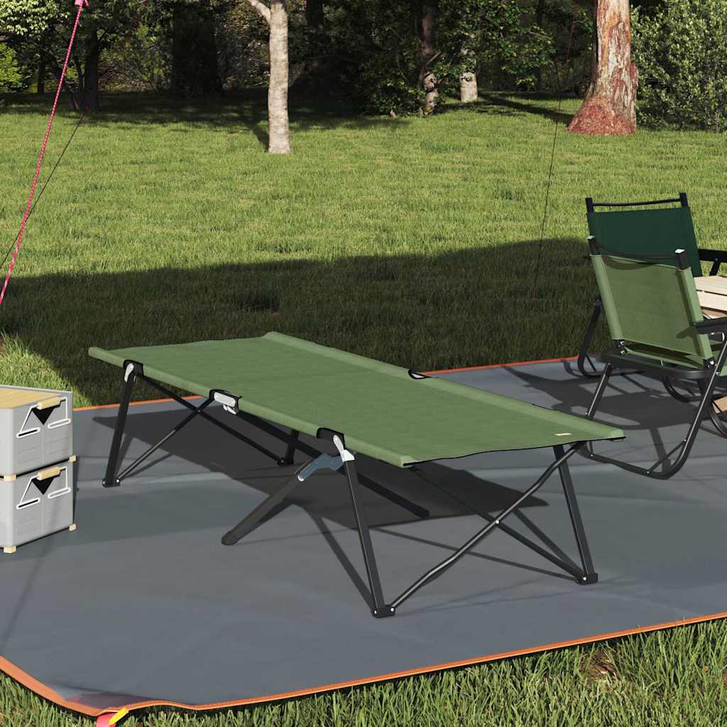 Fällbar Camping Säng Grön 206 x 76 x 74 cm Oxford och Stål